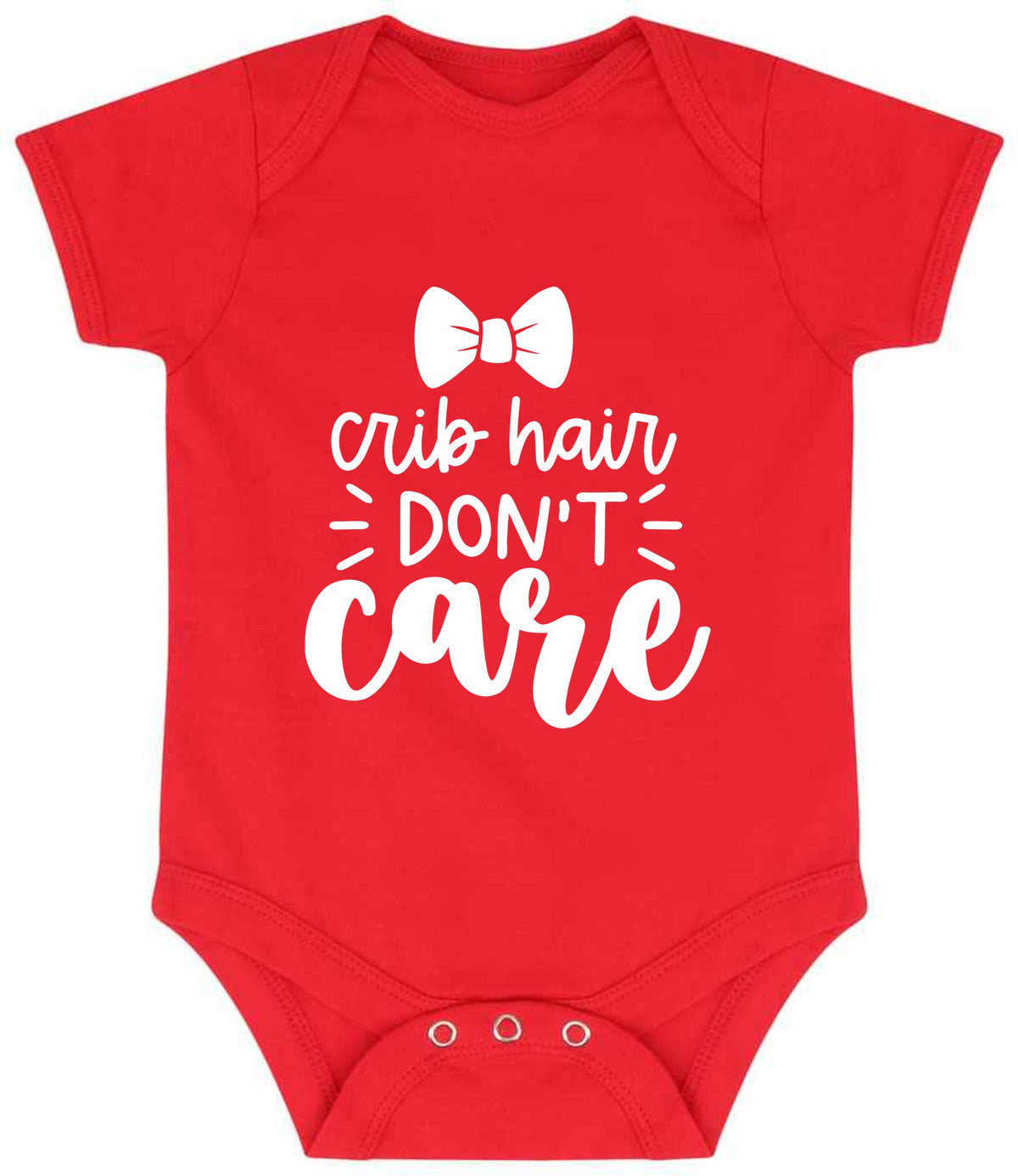 Crib Hair DON'T Care baby bodysuit in red