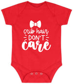 Crib Hair DON'T Care baby bodysuit in red