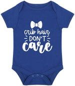Crib Hair DON'T Care baby bodysuit in royal blue