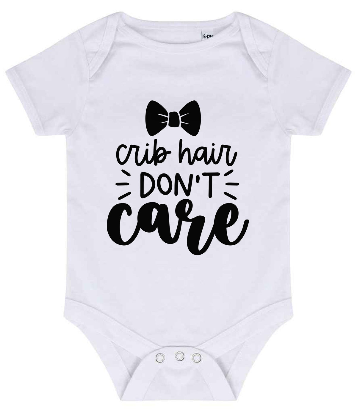 Crib Hair DON'T Care baby bodysuit in white