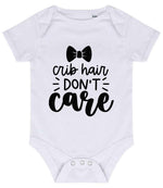 Crib Hair DON'T Care baby bodysuit in white