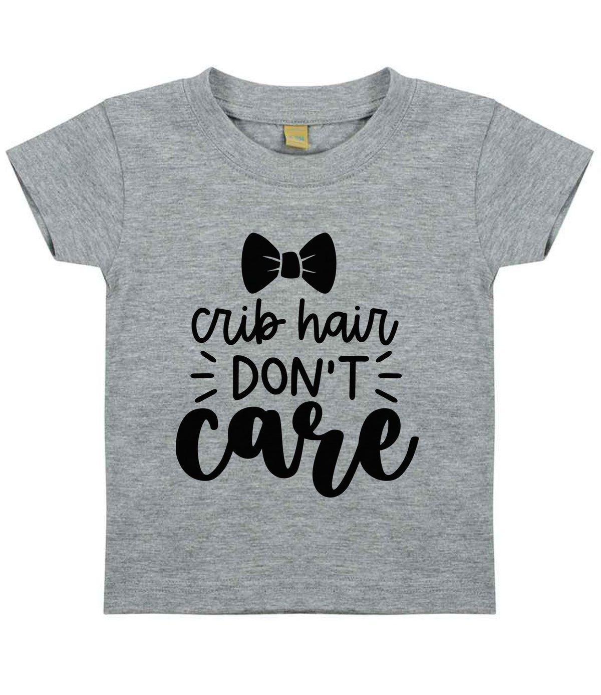 Crib Hair DON'T Care t-shirt in heather grey