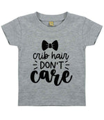 Crib Hair DON'T Care t-shirt in heather grey