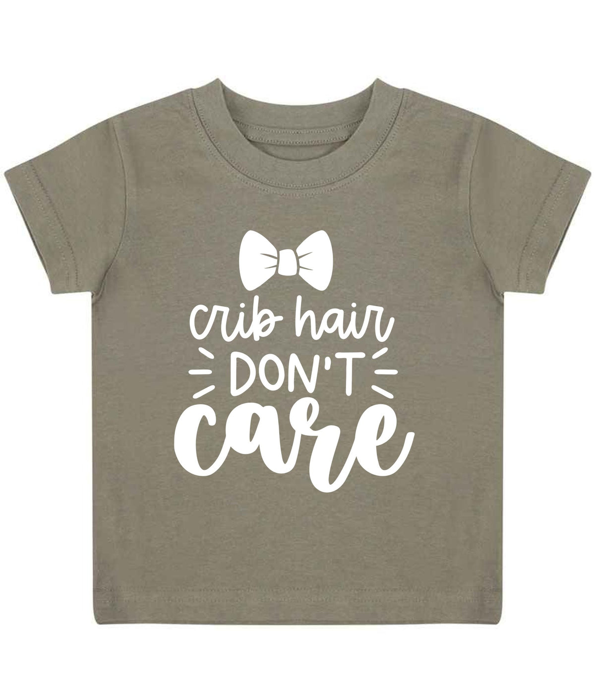 Crib Hair DON'T Care t-shirt in khaki