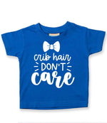 Crib Hair DON'T Care t-shirt in royal blue