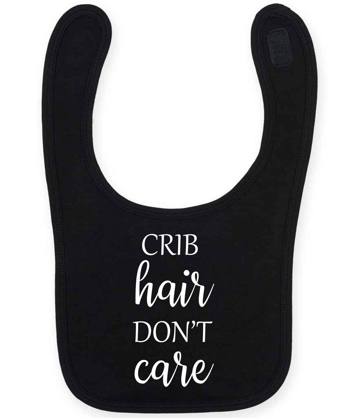 CRIB Hair DON'T Care larkwood baby/toddler bib in black