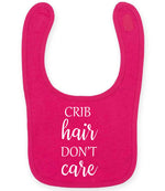 CRIB Hair DON'T Care larkwood baby/toddler bib in fuchsia