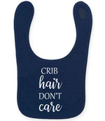 CRIB Hair DON'T Care larkwood baby/toddler bib in navy