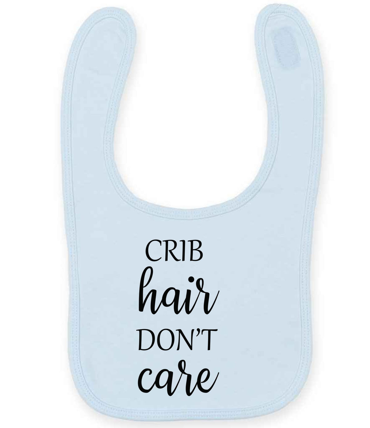 CRIB Hair DON'T Care larkwood baby/toddler bib in pale blue