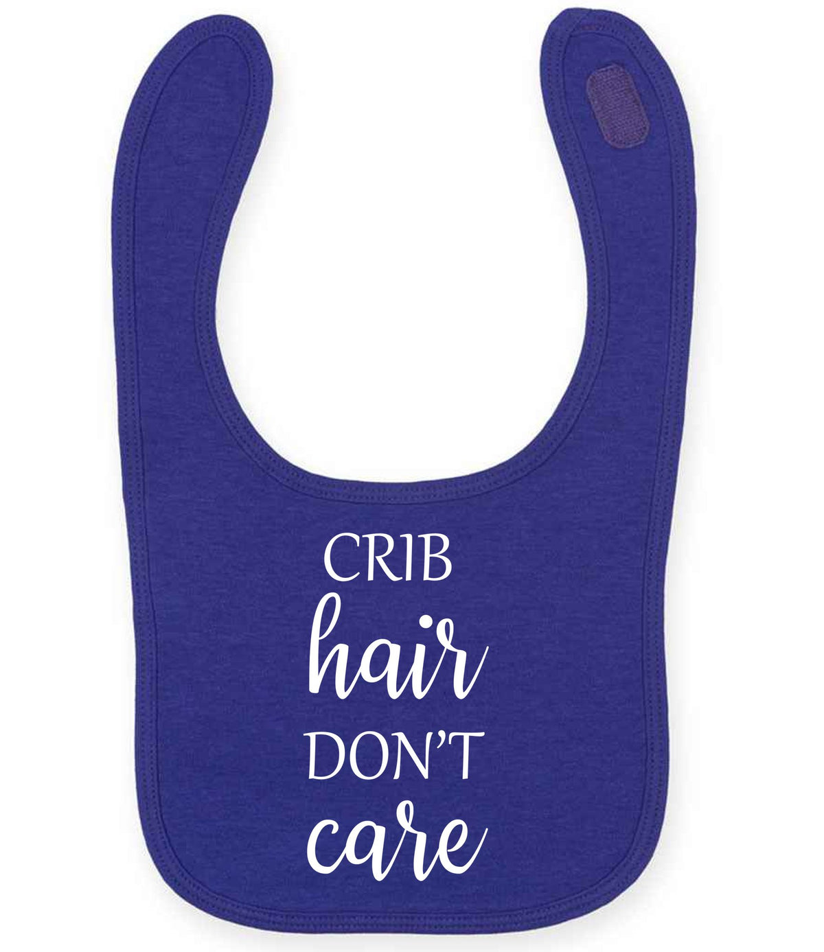 CRIB Hair DON'T Care larkwood baby/toddler bib in purple