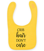 CRIB Hair DON'T Care larkwood baby/toddler bib in sunflower