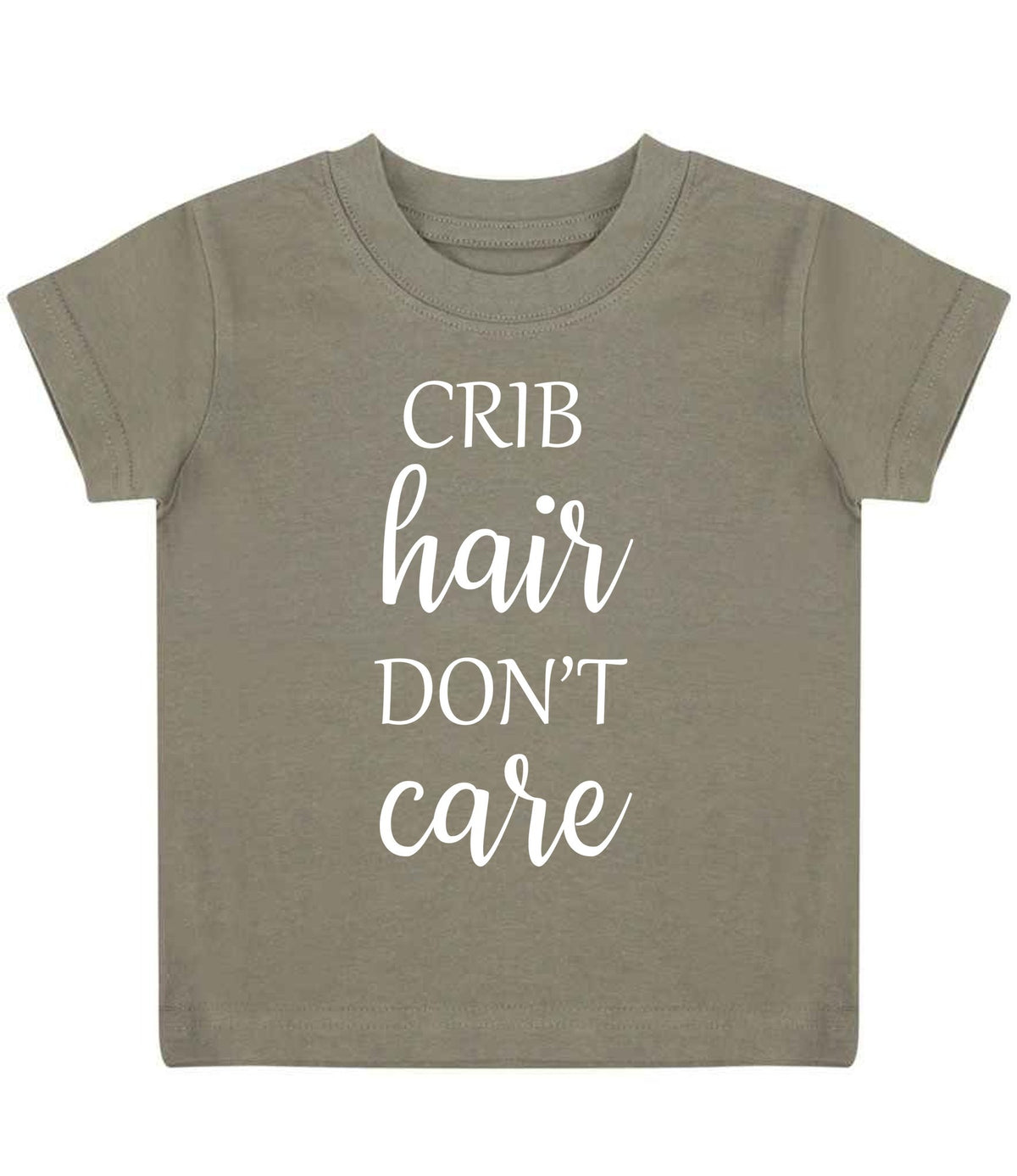 CRIB Hair DON'T Care t-shirt in khaki