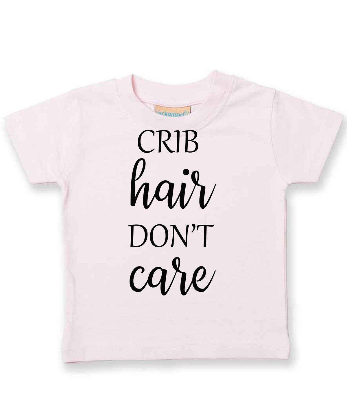 CRIB Hair DON'T Care t-shirt in pale pink