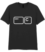 Adult piece of the Ctrl C & Ctrl V Matching Set – Adult T-Shirt & Baby Bib Matching Outfits in Black