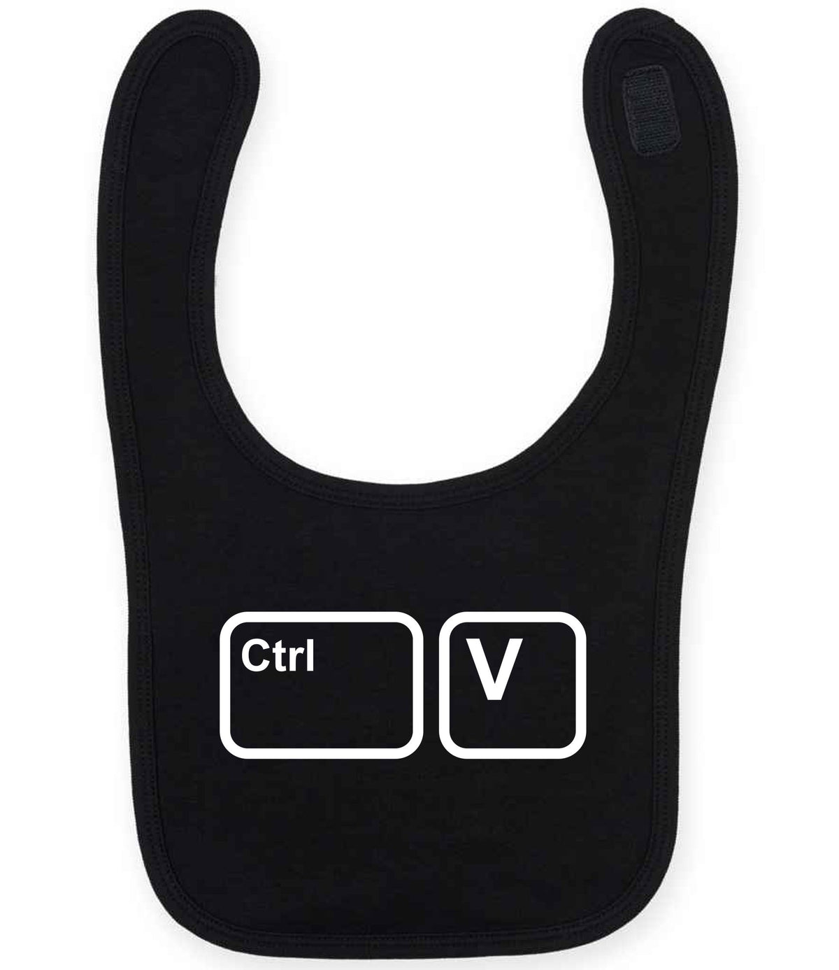 Baby piece of the Ctrl C & Ctrl V Matching Set – Adult T-Shirt & Baby Bib Matching Outfits in Black