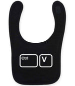 Baby piece of the Ctrl C & Ctrl V Matching Set – Adult T-Shirt & Baby Bib Matching Outfits in Black