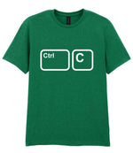 Adult piece of the Ctrl C & Ctrl V Matching Set – Adult T-Shirt & Baby Bib Matching Outfits in Kelly Green