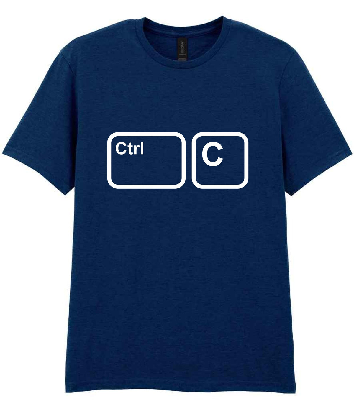 Adult piece of the Ctrl C & Ctrl V Matching Set – Adult T-Shirt & Baby Bib Matching Outfits in Navy