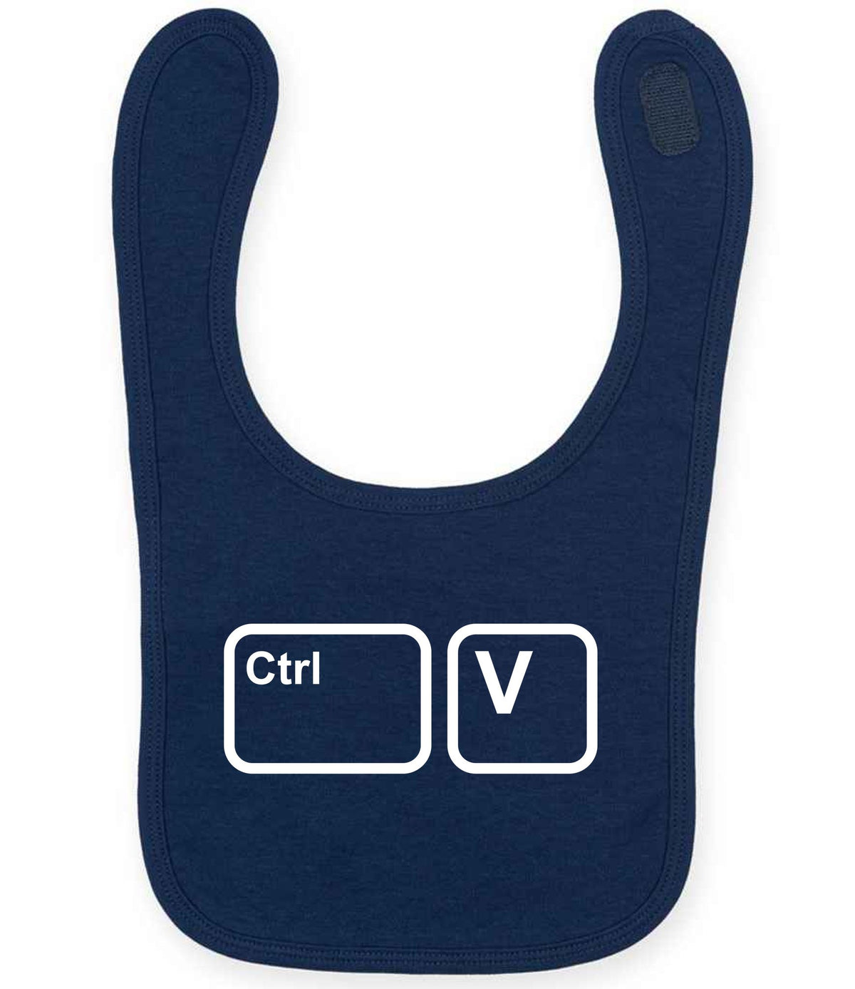 Baby piece of the Ctrl C & Ctrl V Matching Set – Adult T-Shirt & Baby Bib Matching Outfits in Navy