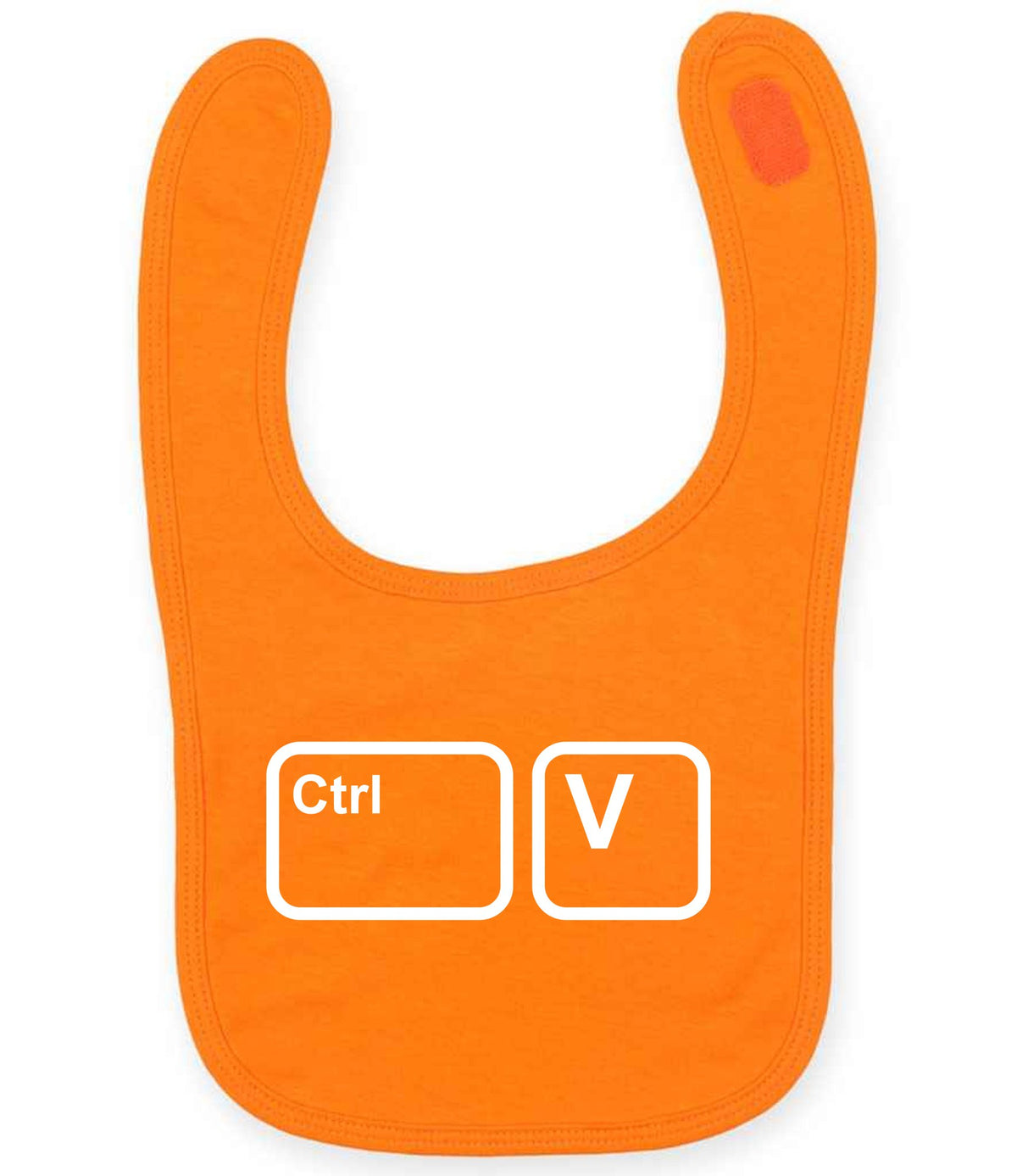 Baby piece of the Ctrl C & Ctrl V Matching Set – Adult T-Shirt & Baby Bib Matching Outfits in Orange