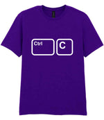 Adult piece of the Ctrl C & Ctrl V Matching Set – Adult T-Shirt & Baby Bib Matching Outfits in Purple