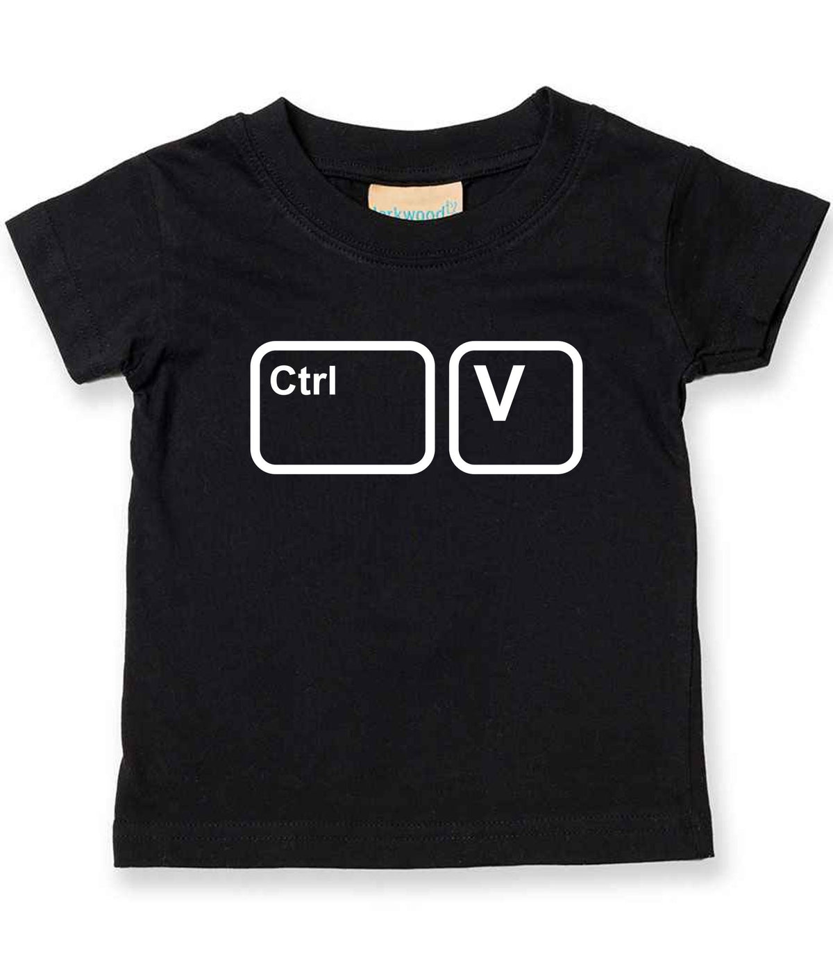 Baby piece of the Ctrl C & Ctrl V Matching T-shirt Set – Adult and Baby T-Shirts with Coordinating Keyboard Designs in Black