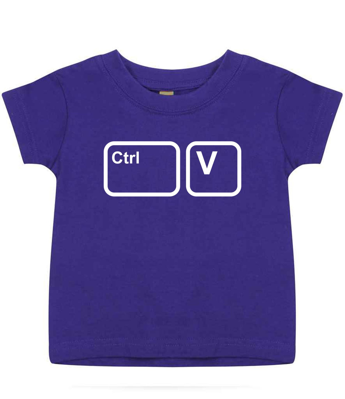 Baby piece of the Ctrl C & Ctrl V Matching T-shirt Set – Adult and Baby T-Shirts with Coordinating Keyboard Designs in Purple