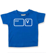 Baby piece of the Ctrl C & Ctrl V Matching T-shirt Set – Adult and Baby T-Shirts with Coordinating Keyboard Designs in Royal Blue