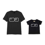 Ctrl C & Ctrl V Matching T-shirt Set – Adult and Baby T-Shirts with Coordinating Keyboard Designs in Black