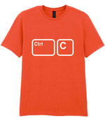 Ctrl C t-shirt in orange