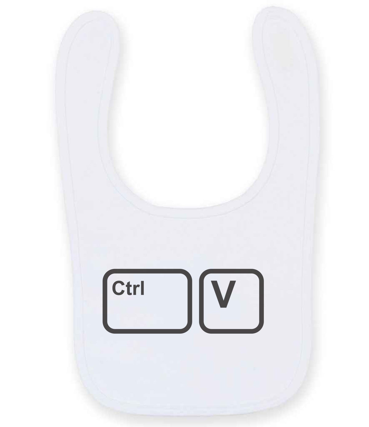 Ctrl V larkwood baby/toddler bib in white