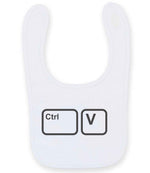 Ctrl V larkwood baby/toddler bib in white