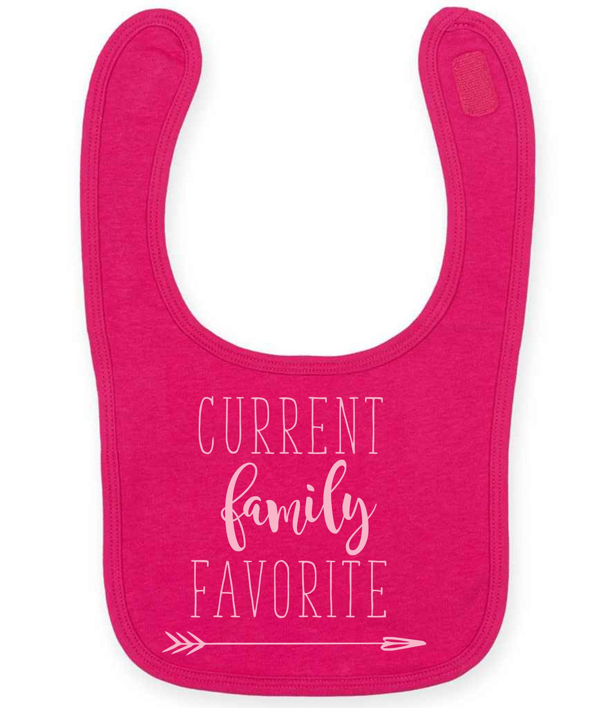 CURRENT Family FAVORITE toddler bib in fuchsia with baby pink vinyl