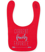 CURRENT Family FAVORITE toddler bib in red with baby blue vinyl