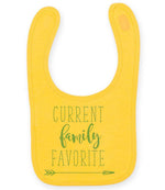 CURRENT Family FAVORITE toddler bib in sunflower with baby blue vinyl