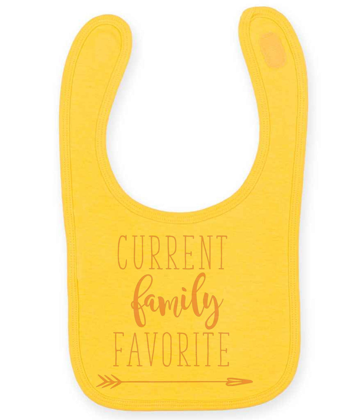 CURRENT Family FAVORITE toddler bib in sunflower with baby pink vinyl