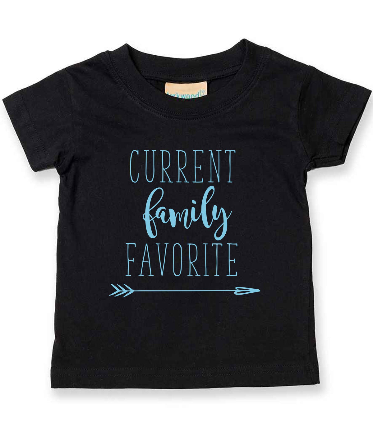 CURRENT Family FAVORITE – Baby T-Shirt in Black with Baby Blue vinyl