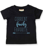 CURRENT Family FAVORITE – Baby T-Shirt in Black with Baby Blue vinyl