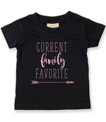 CURRENT Family FAVORITE – Baby T-Shirt in Black with Baby Pink vinyl