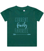 CURRENT Family FAVORITE – Baby T-Shirt in Bottle Green with Baby Blue vinyl