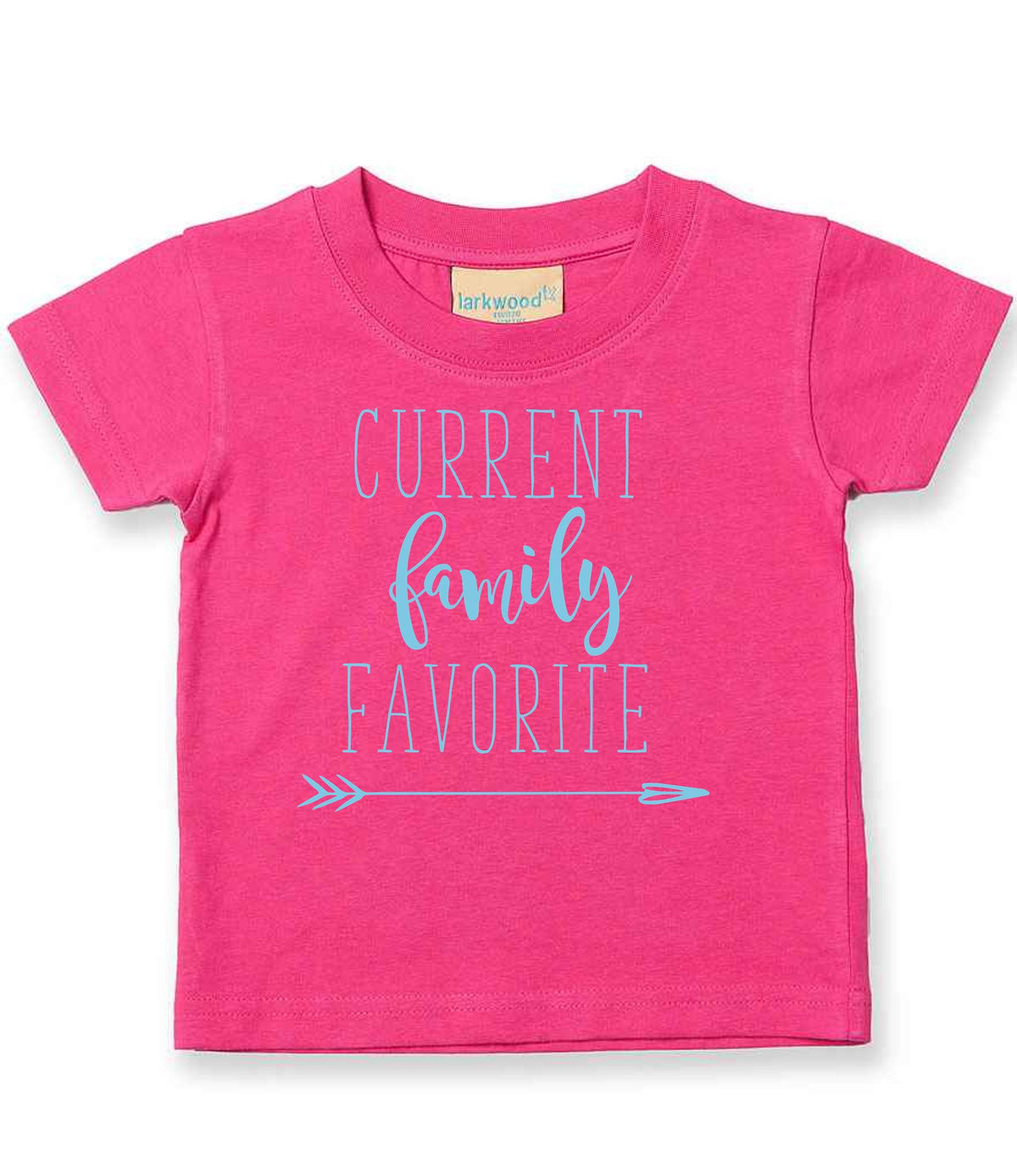 CURRENT Family FAVORITE – Baby T-Shirt in Fuchsia with Baby Blue vinyl