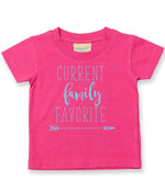 CURRENT Family FAVORITE – Baby T-Shirt in Fuchsia with Baby Blue vinyl