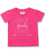 CURRENT Family FAVORITE – Baby T-Shirt in Fuchsia with Baby Pink vinyl