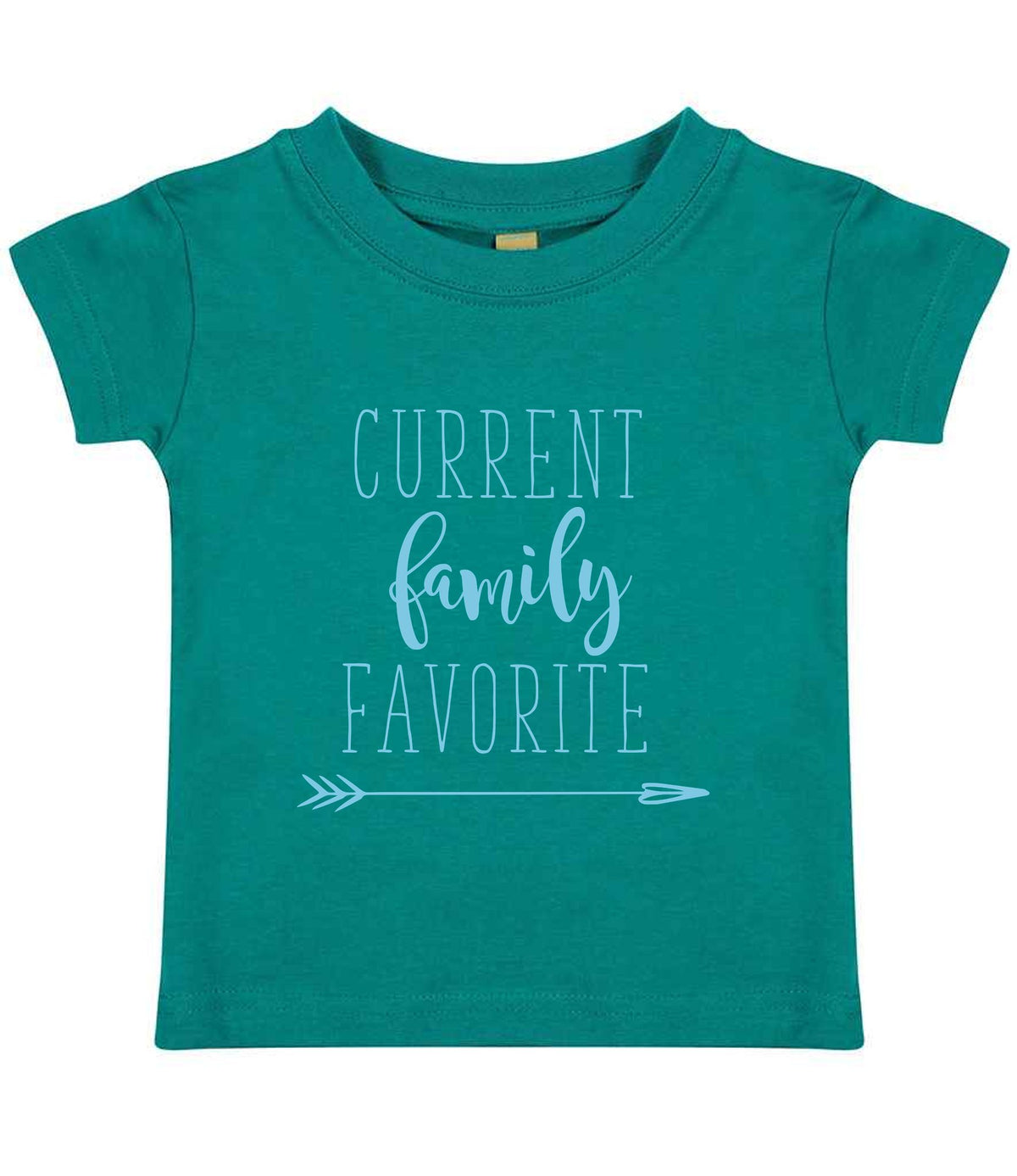 CURRENT Family FAVORITE – Baby T-Shirt in Jade with Baby Blue vinyl