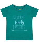 CURRENT Family FAVORITE – Baby T-Shirt in Jade with Baby Blue vinyl