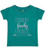 CURRENT Family FAVORITE – Baby T-Shirt in Jade with Baby Pink vinyl