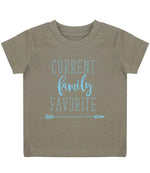 CURRENT Family FAVORITE – Baby T-Shirt in Khaki with Baby Blue vinyl