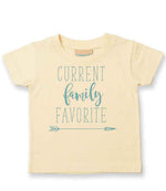 CURRENT Family FAVORITE – Baby T-Shirt in Pale Yellow with Baby Blue vinyl