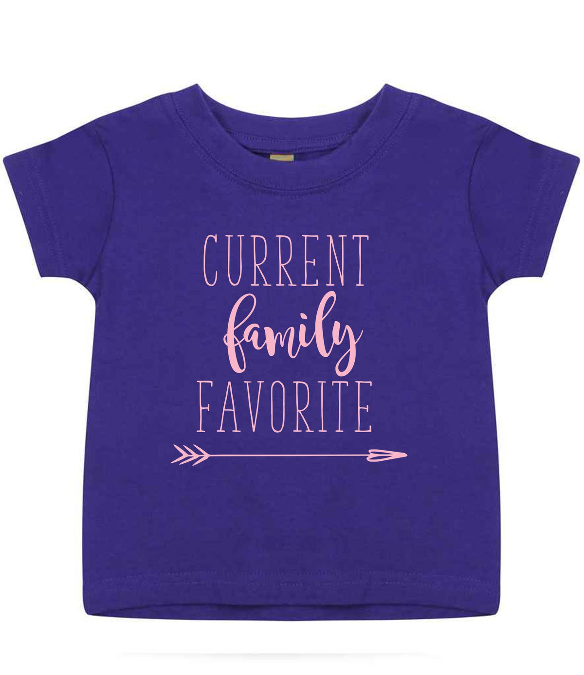 CURRENT Family FAVORITE – Baby T-Shirt in Purple with Baby Pink vinyl