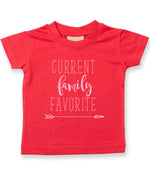 CURRENT Family FAVORITE – Baby T-Shirt in Red with Baby Pink vinyl
